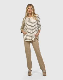 Cotton Iconic Stretch Cotton Jeans, Sand