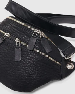 Crossbody Sling Bag, Black Strap