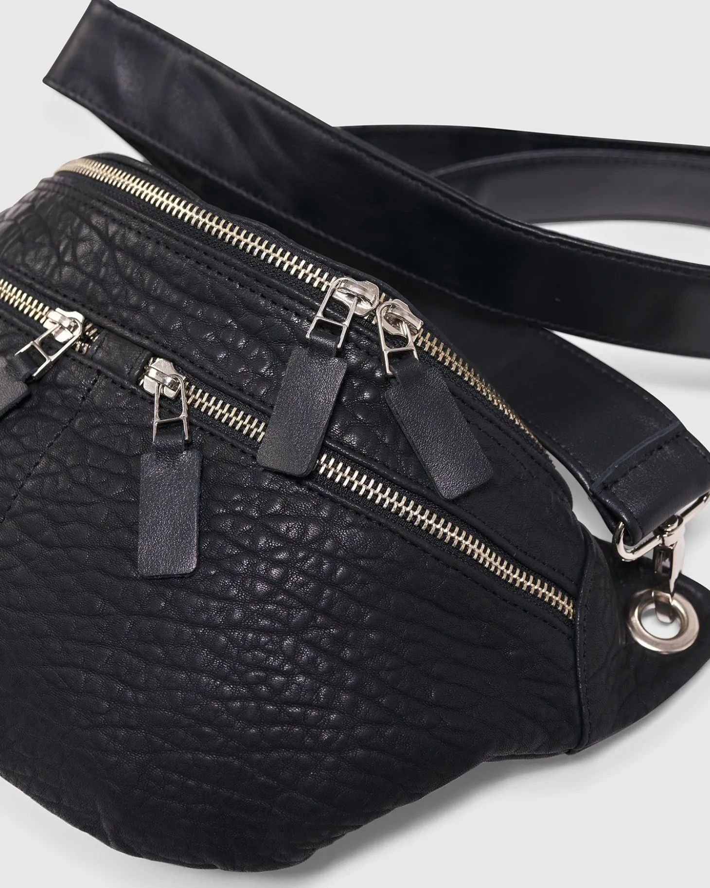 Crossbody Sling Bag, Black Strap