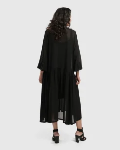 Cultured Club Popover Dress, Black