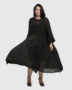 Cultured Club Popover Dress, Black