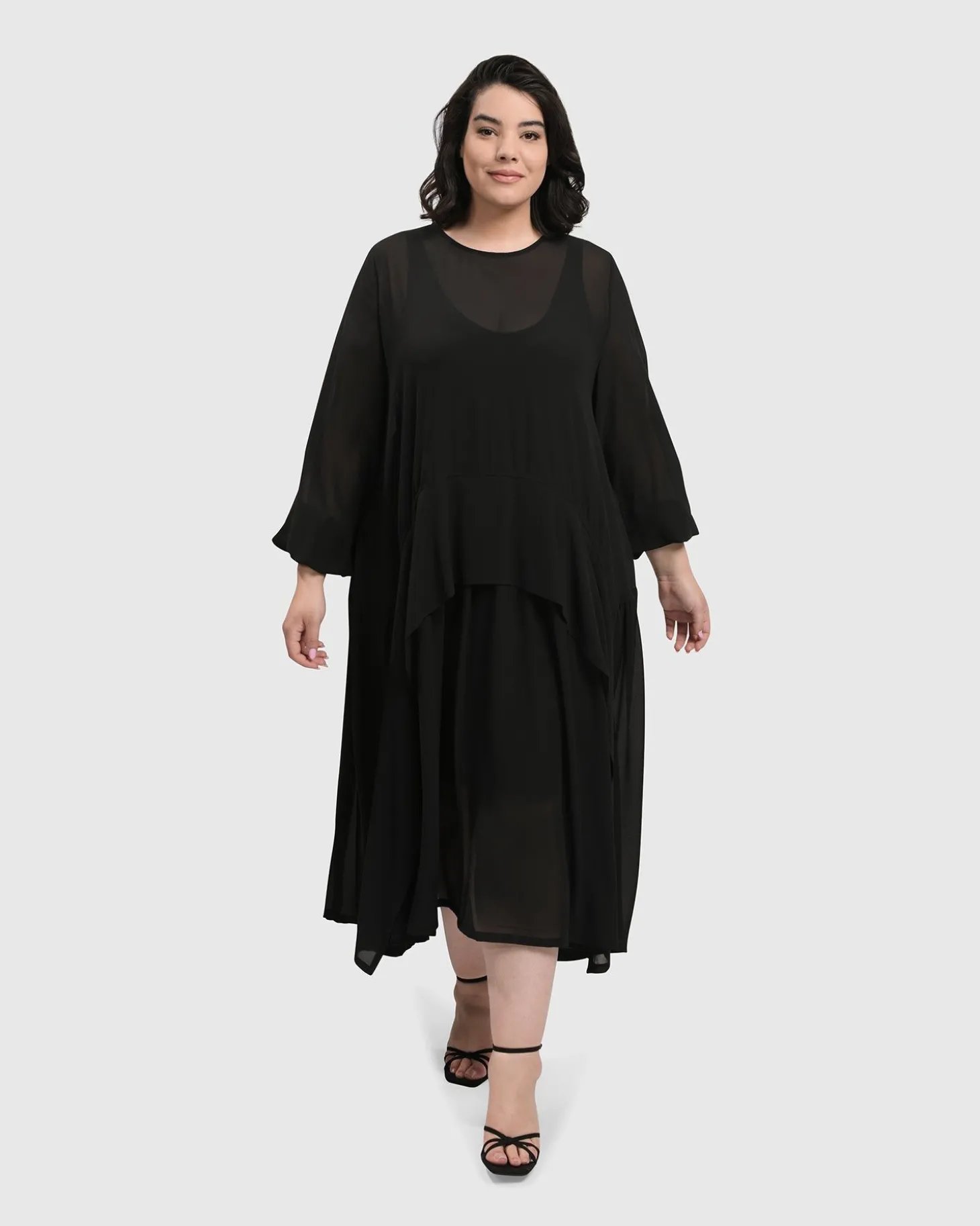 Cultured Club Popover Dress, Black