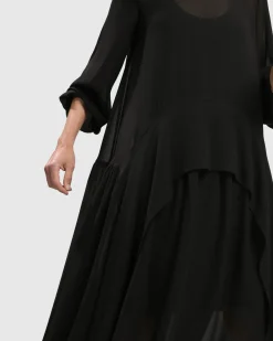 Cultured Club Popover Dress, Black