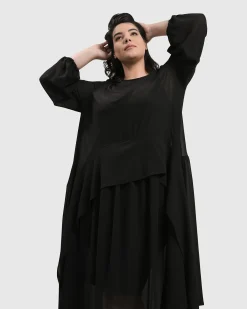 Cultured Club Popover Dress, Black