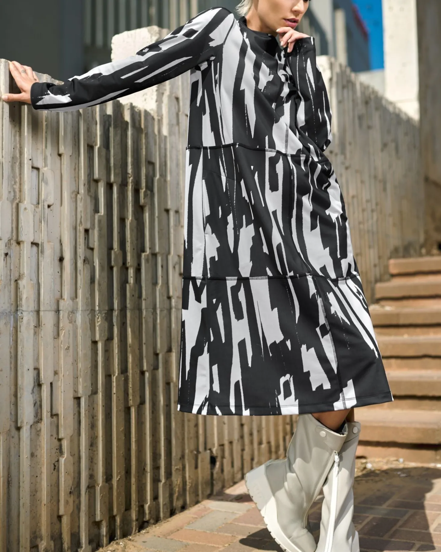 Cyber Boxy Dress, Brush
