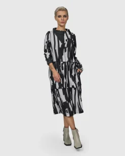 Cyber Boxy Dress, Brush