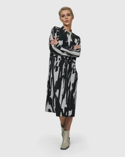 Cyber Shirt Dress, Brush