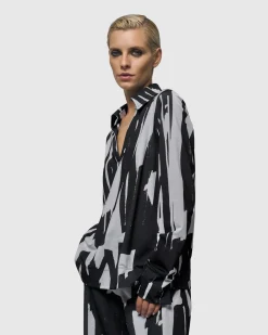 Cyber V-Neck Pullover Top, Brush