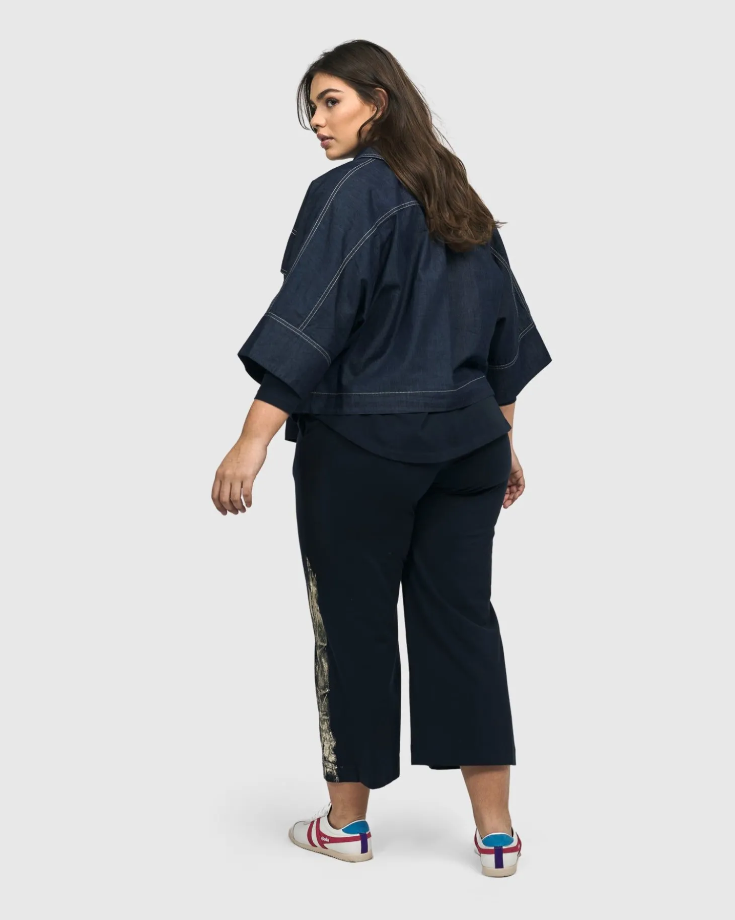 Dallas Cropped Shirt Jacket, Denim