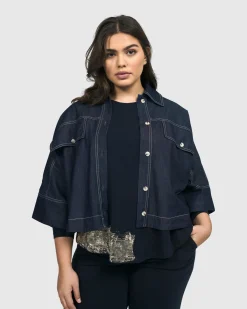 Dallas Cropped Shirt Jacket, Denim