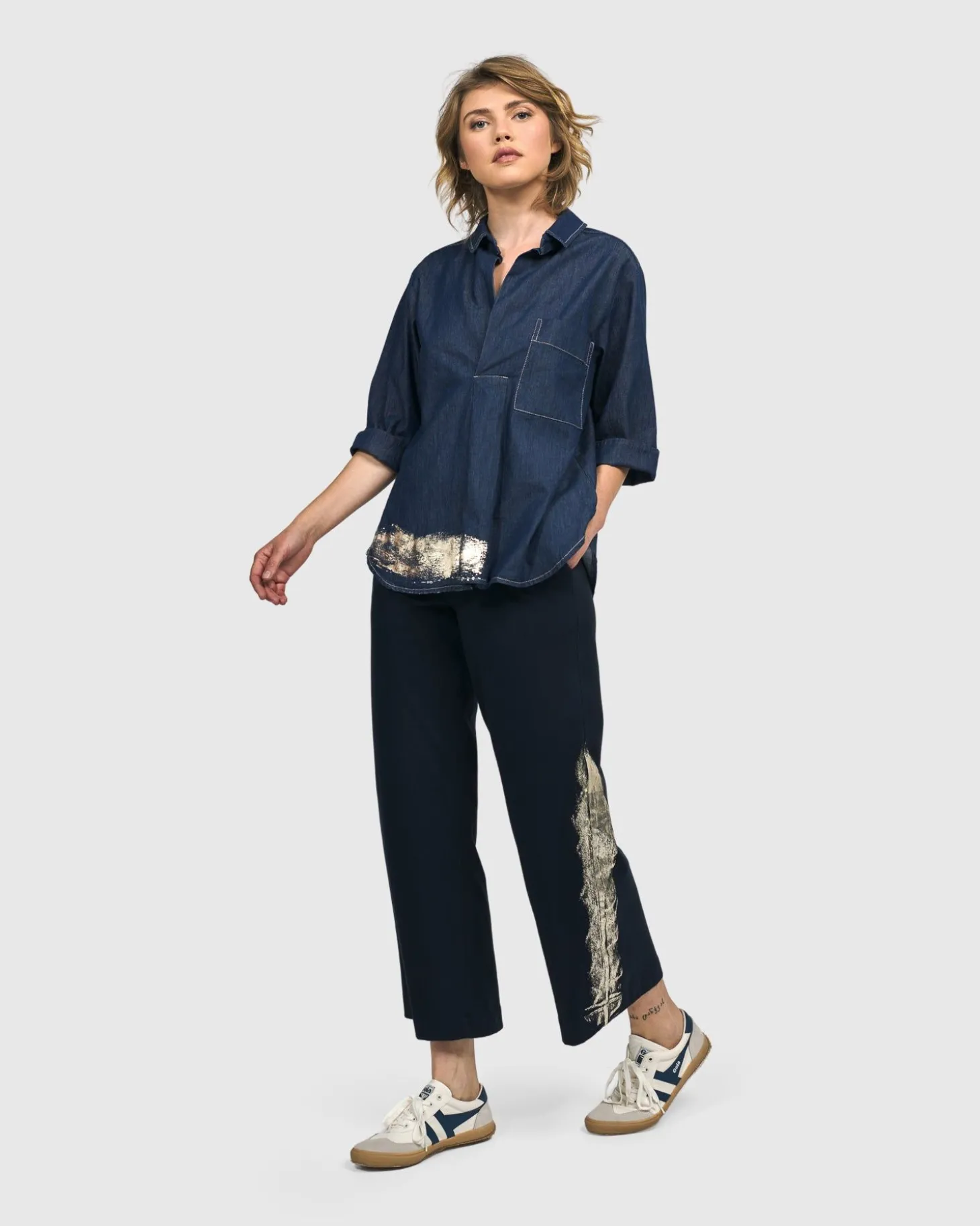 Denver Cropped Pants, Navy