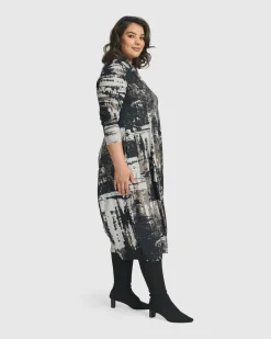 Digi Cocoon Dress, Marble
