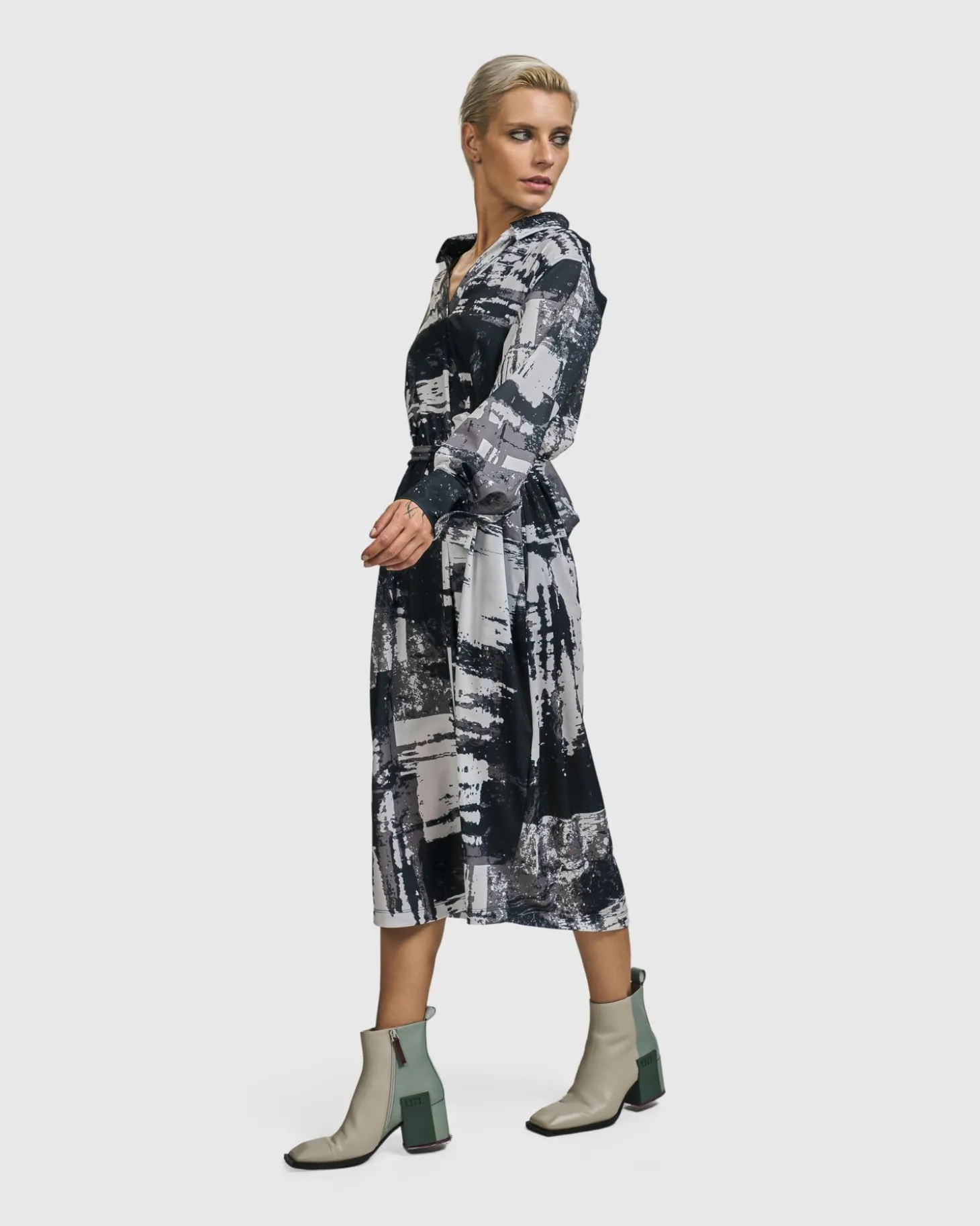 Digi Midi Dress, Marble