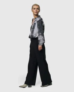 Digi V-Neck Pullover Top, Marble