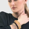 Dragon Inlay Bangle Bracelet, Gold