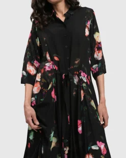 Drinks-On-Me Maxi Shirt Dress, Floral