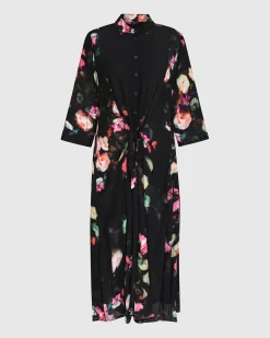 Drinks-On-Me Maxi Shirt Dress, Floral