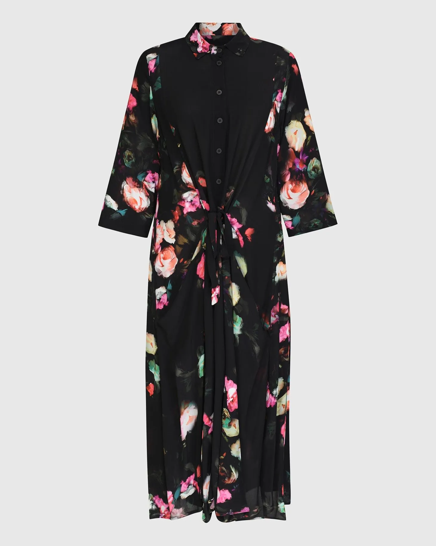 Drinks-On-Me Maxi Shirt Dress, Floral