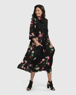Drinks-On-Me Maxi Shirt Dress, Floral