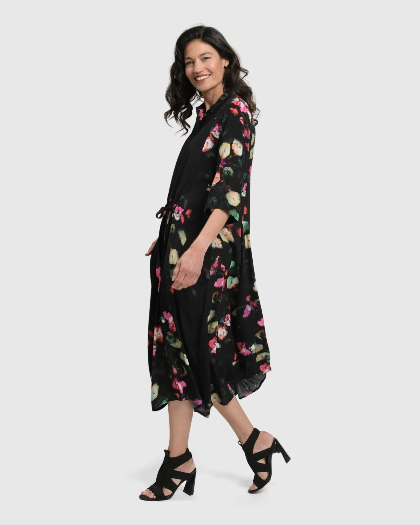 Drinks-On-Me Maxi Shirt Dress, Floral