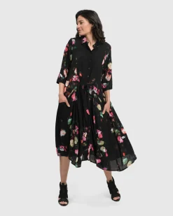 Drinks-On-Me Maxi Shirt Dress, Floral