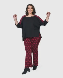 Dynamite Days Bell Bottom Pants, Red