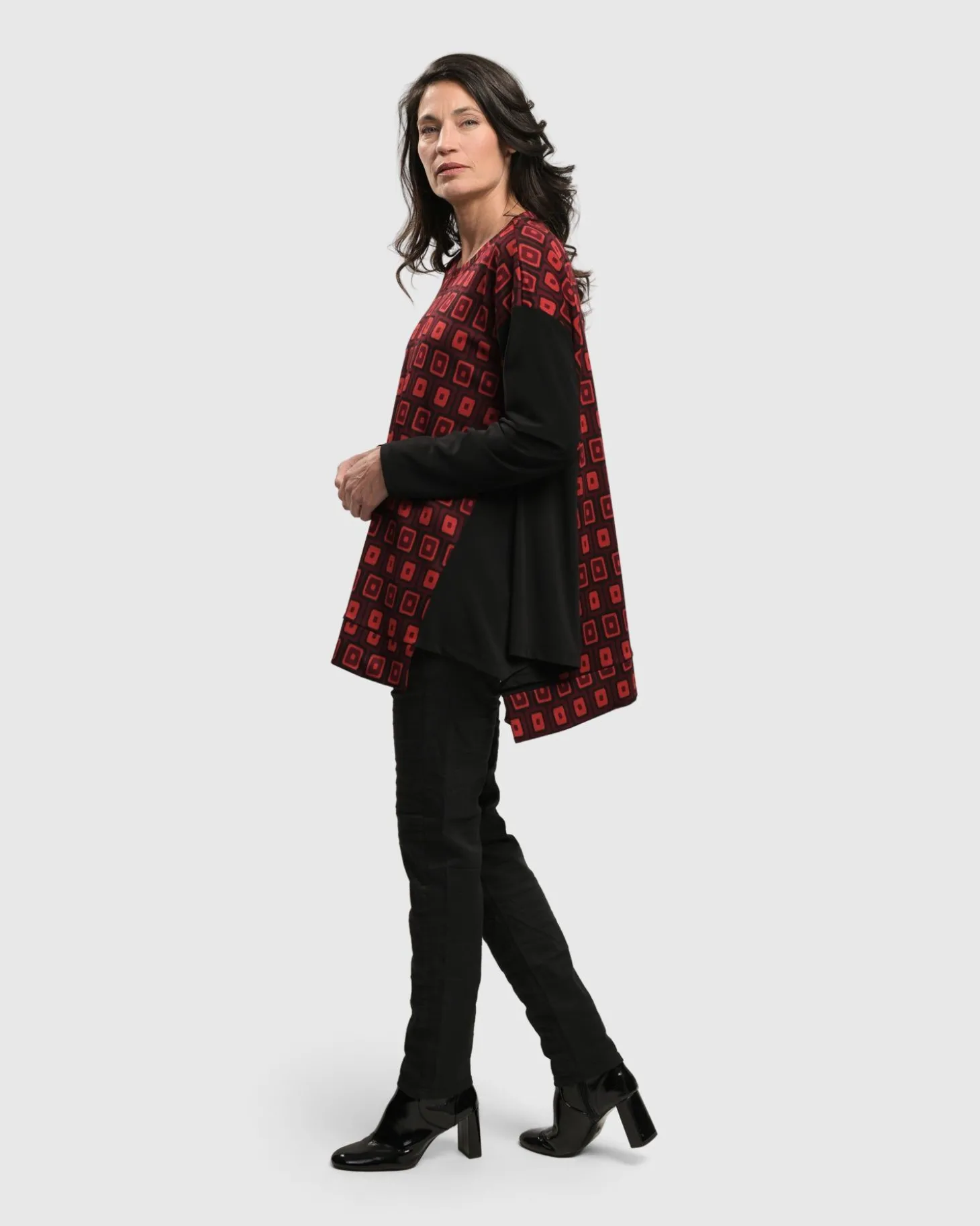 Dynamite Days Swing Tunic Top, Red