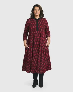 Dynamite Shirt Dress, Red