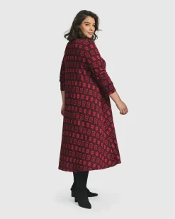 Dynamite Shirt Dress, Red