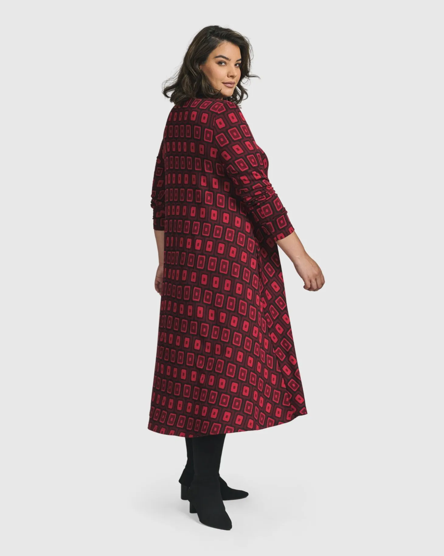 Dynamite Shirt Dress, Red