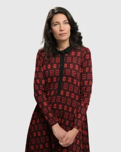 Dynamite Shirt Dress, Red