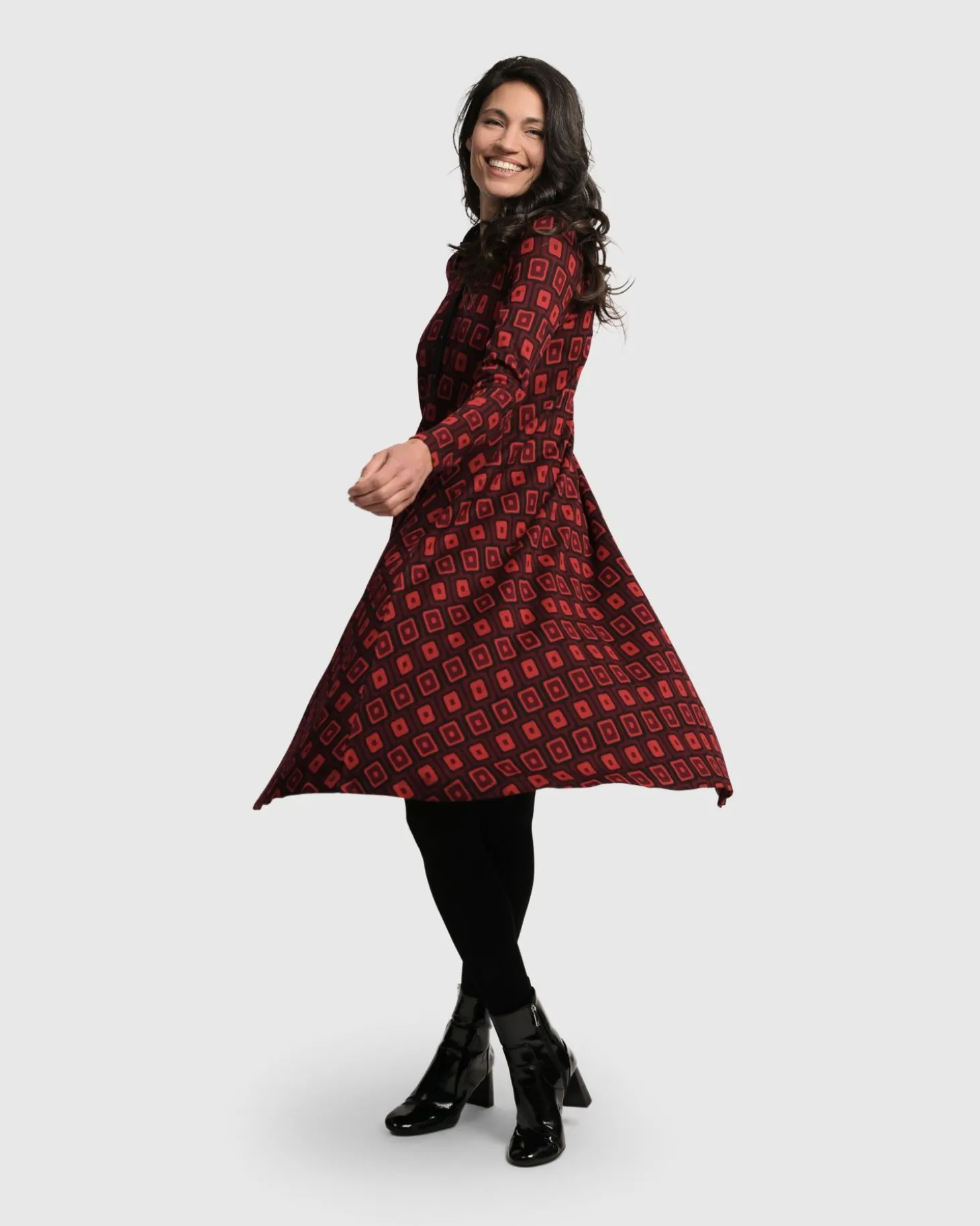 Dynamite Shirt Dress, Red