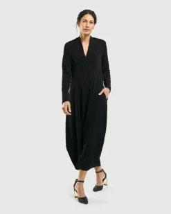 Elvira Cocoon Dress, Black