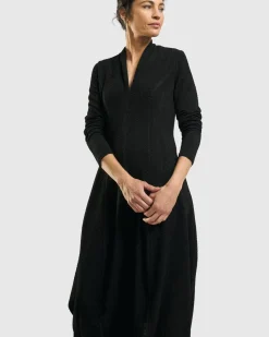 Elvira Cocoon Dress, Black