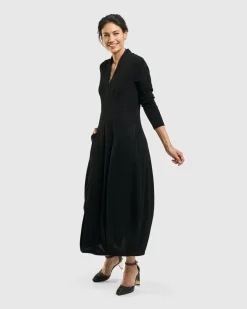 Elvira Cocoon Dress, Black