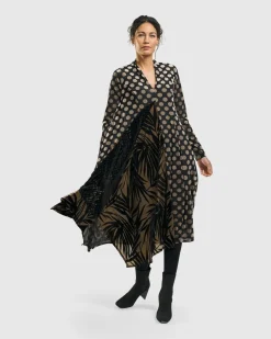 Equinox Cocoon Dress, Gold