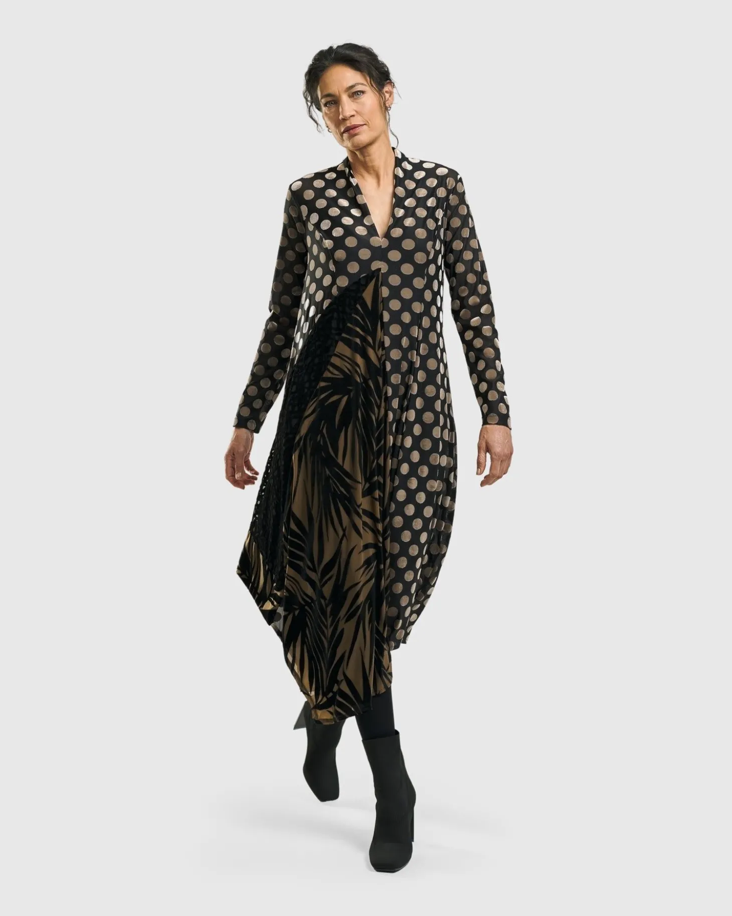 Equinox Cocoon Dress, Gold