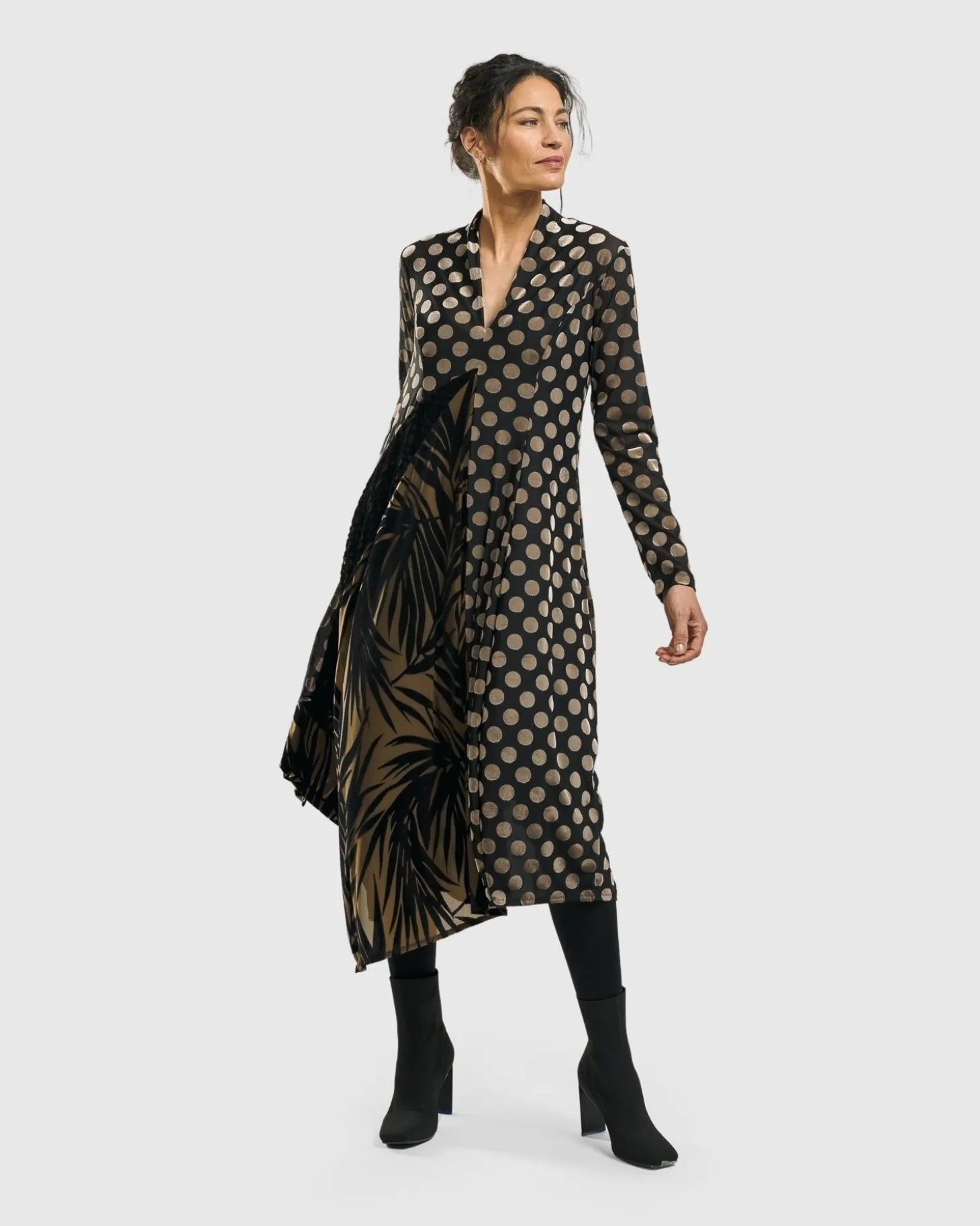 Equinox Cocoon Dress, Gold