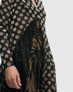 Equinox Cocoon Dress, Gold