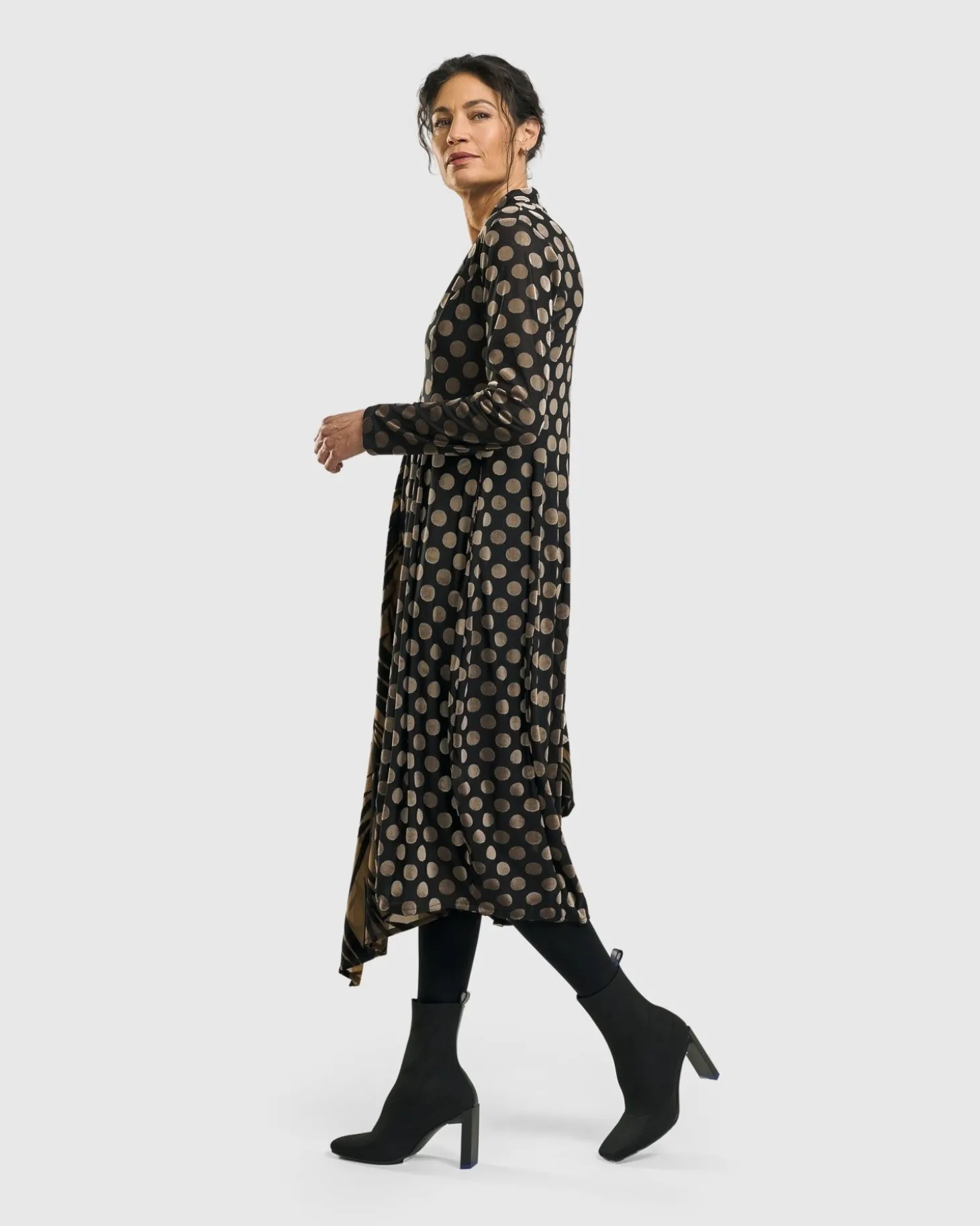 Equinox Cocoon Dress, Gold