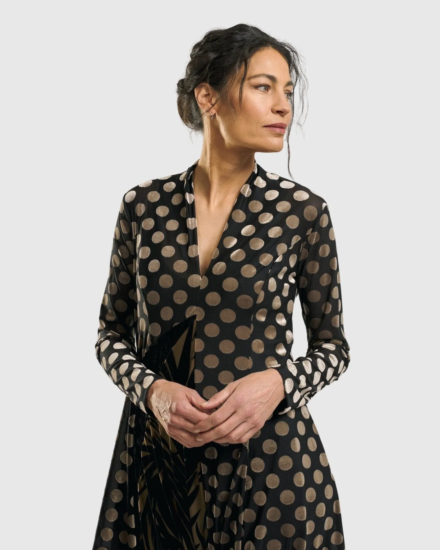 Equinox Cocoon Dress, Gold