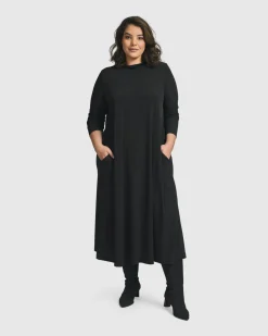 Essential A Line Dress, Black