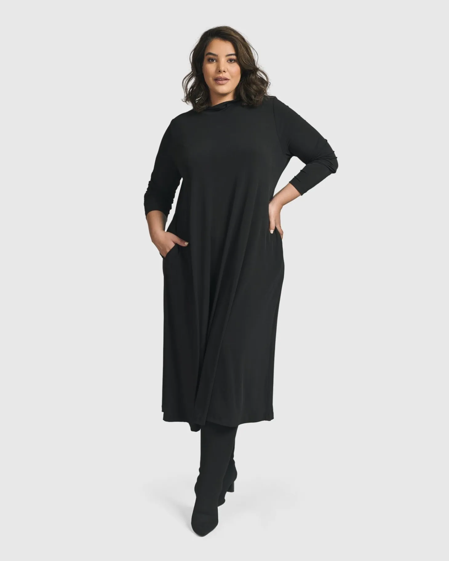 Essential A Line Dress, Black