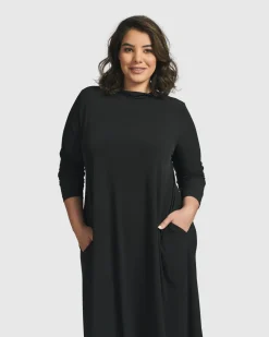 Essential A Line Dress, Black