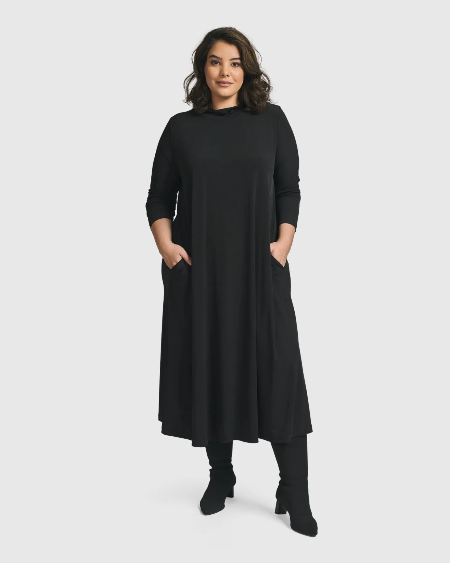 Essential A Line Dress, Black