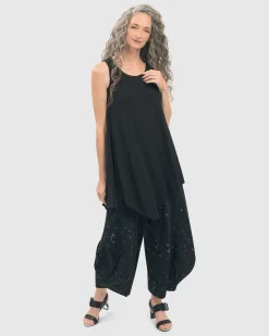 Essential Asymmetrical Tunic Tank Top, Black
