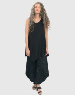 Essential Asymmetrical Tunic Tank Top, Black
