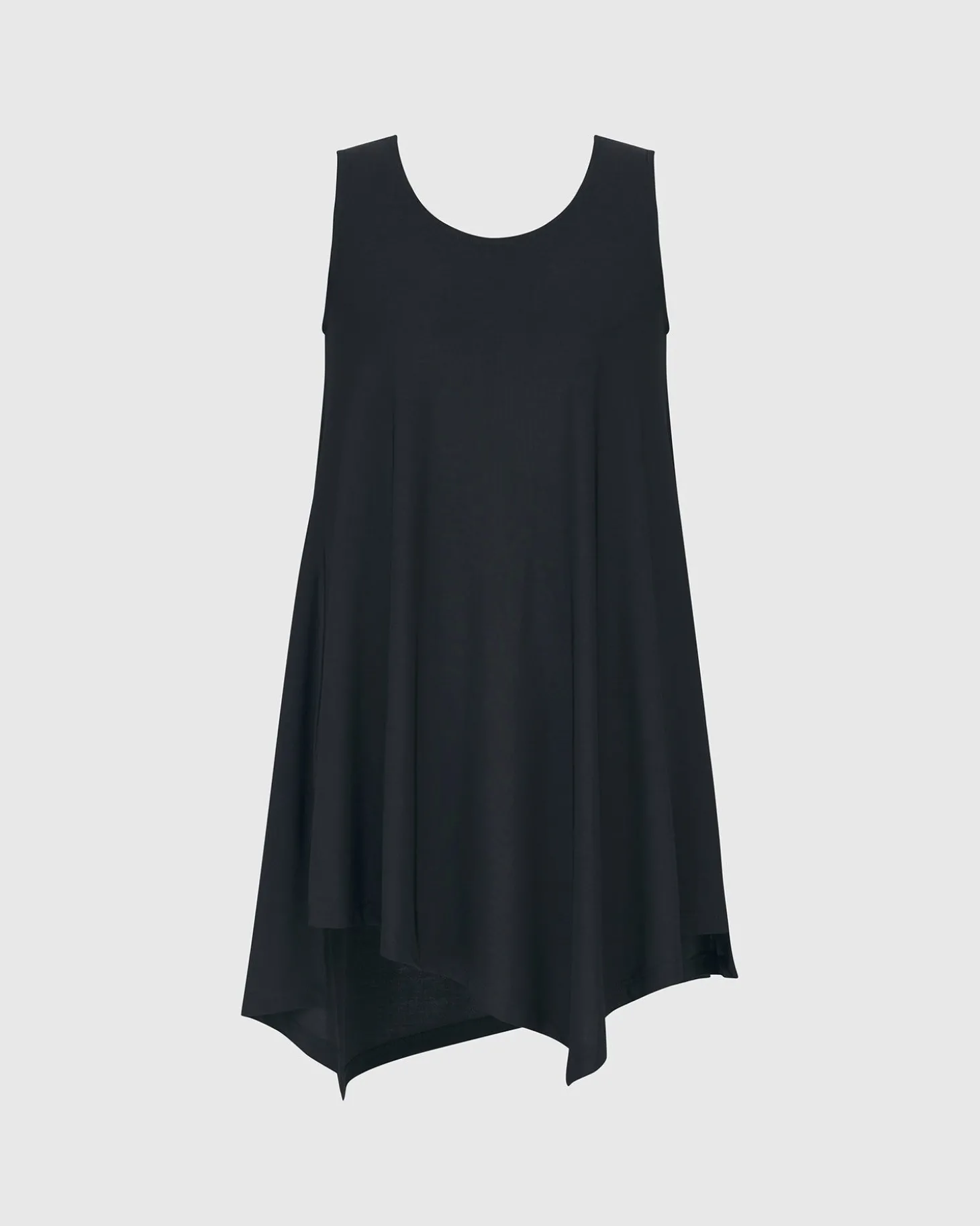 Essential Asymmetrical Tunic Tank Top, Black