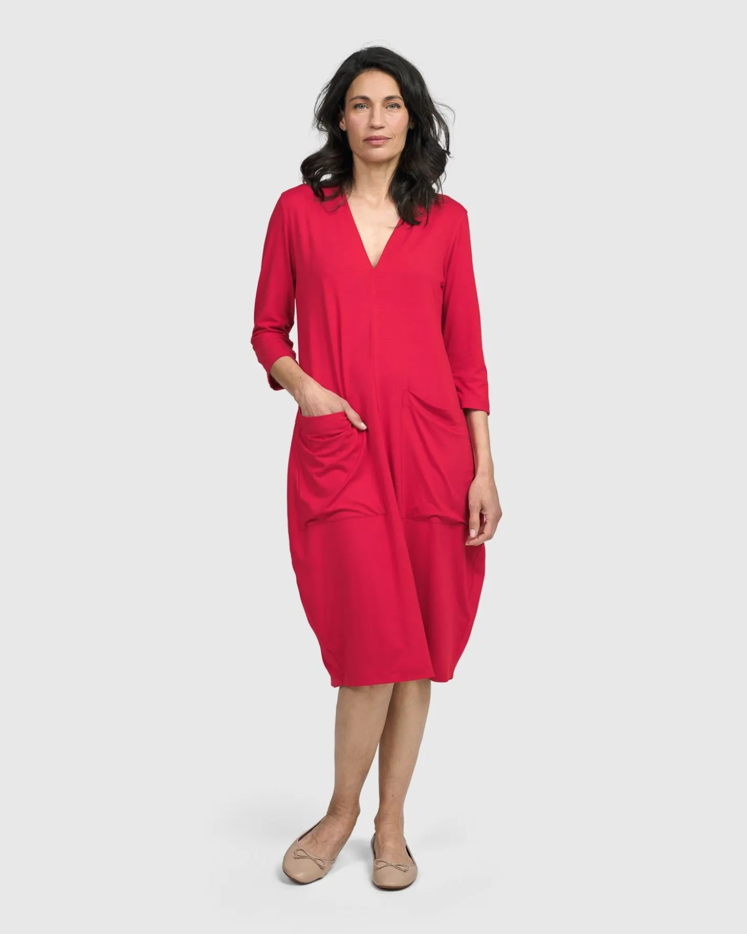 Essential Cargo Dress, Red Rose