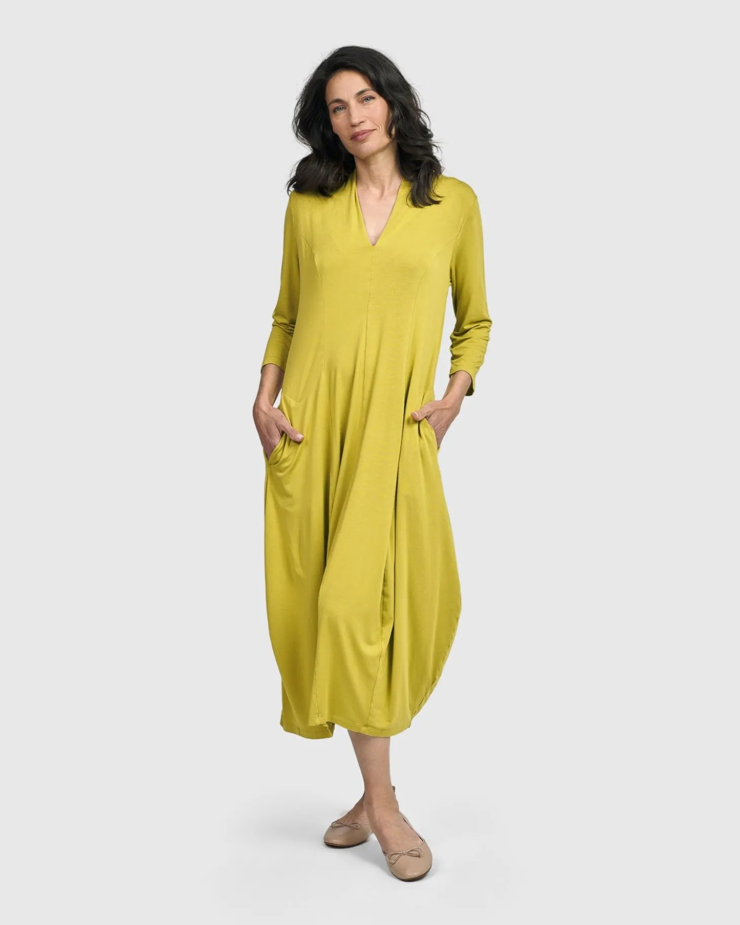Essential Cocoon Dress, Lime
